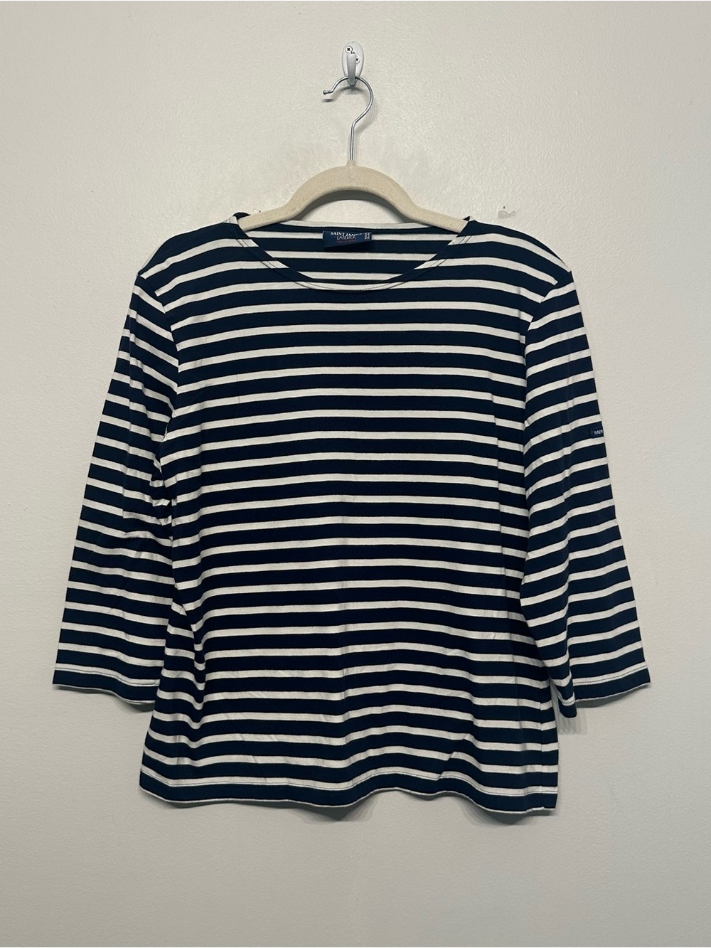 Saint James L'Atelier Breton Striped 3/4 Sleeve Top Medium
